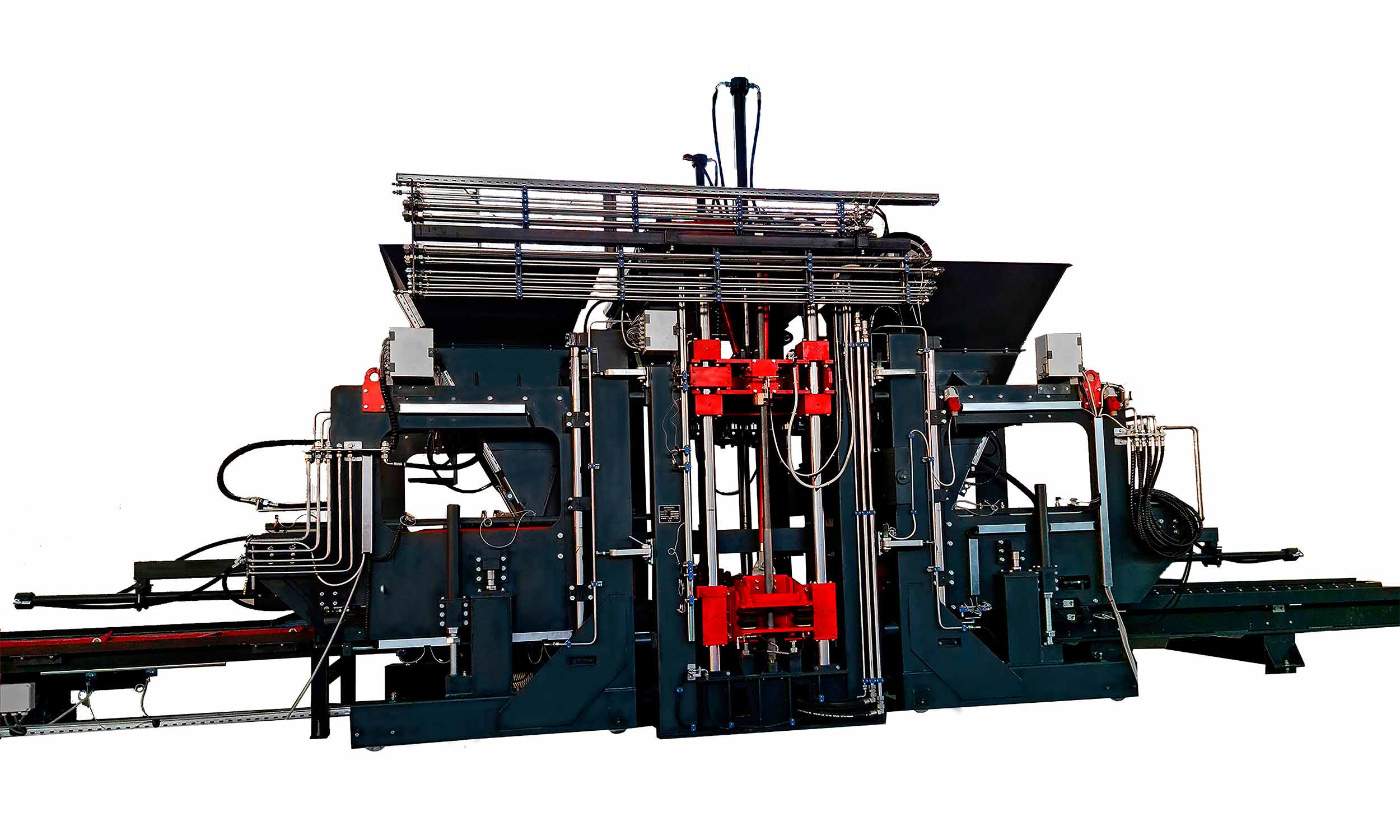 Máquina bloquera G1000 para la elaboración de elementos prefabricados de concreto.